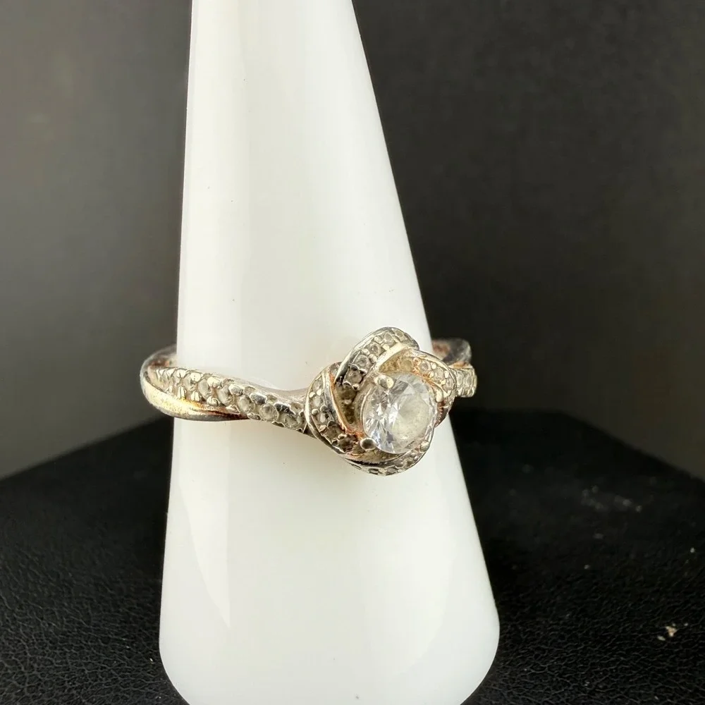 Vintage Sterling Silver Ring Cocktail Signed IBB Size 8.75